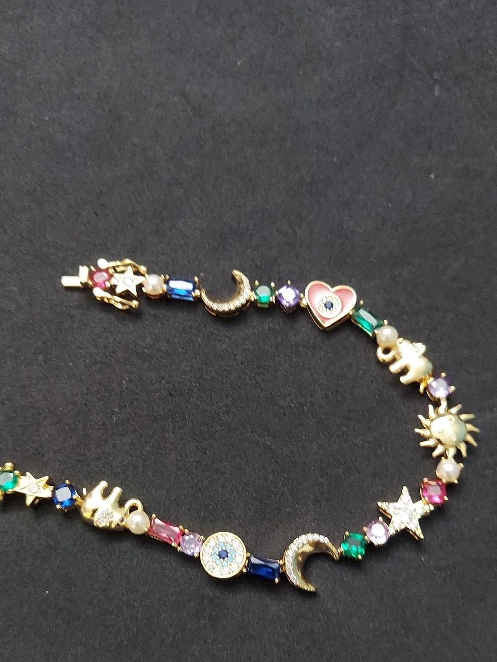 Kate Spade Gold-Tone Multicolor Celestial & Charm Bracelet - Women Jewelry - Picture 7 of 11